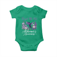 Forget Me Not Alzheimers Awareness Baby Onesie Hummingbird Purple Ribbon Floral