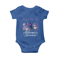 Forget Me Not Alzheimers Awareness Baby Onesie Hummingbird Purple Ribbon Floral