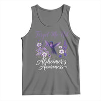 Forget Me Not Alzheimers Awareness Tank Top Hummingbird Purple Ribbon Floral