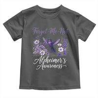 Forget Me Not Alzheimers Awareness Toddler T Shirt Hummingbird Purple Ribbon Floral