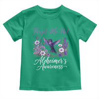 Forget Me Not Alzheimers Awareness Toddler T Shirt Hummingbird Purple Ribbon Floral