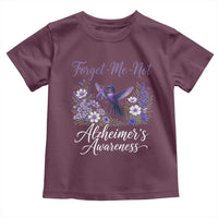 Forget Me Not Alzheimers Awareness Toddler T Shirt Hummingbird Purple Ribbon Floral