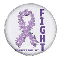 Fight Alzheimers Awareness Support Spare Tire Cover Purple Ribbon Floral Butterfly