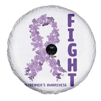 Fight Alzheimers Awareness Support Spare Tire Cover Purple Ribbon Floral Butterfly