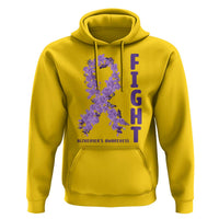 Fight Alzheimers Awareness Support Hoodie Purple Ribbon Floral Butterfly