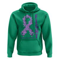 Fight Alzheimers Awareness Support Hoodie Purple Ribbon Floral Butterfly