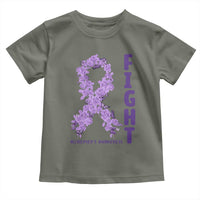 Fight Alzheimers Awareness Support Toddler T Shirt Purple Ribbon Floral Butterfly