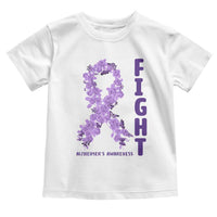 Fight Alzheimers Awareness Support Toddler T Shirt Purple Ribbon Floral Butterfly