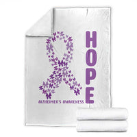 Hope Alzheimer's Awareness Purple Butterfly Ribbon Support Throw Blanket
