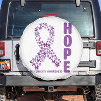 Hope Alzheimer's Awareness Purple Butterfly Ribbon Support Spare Tire Cover