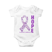 Hope Alzheimer's Awareness Purple Butterfly Ribbon Support Baby Onesie