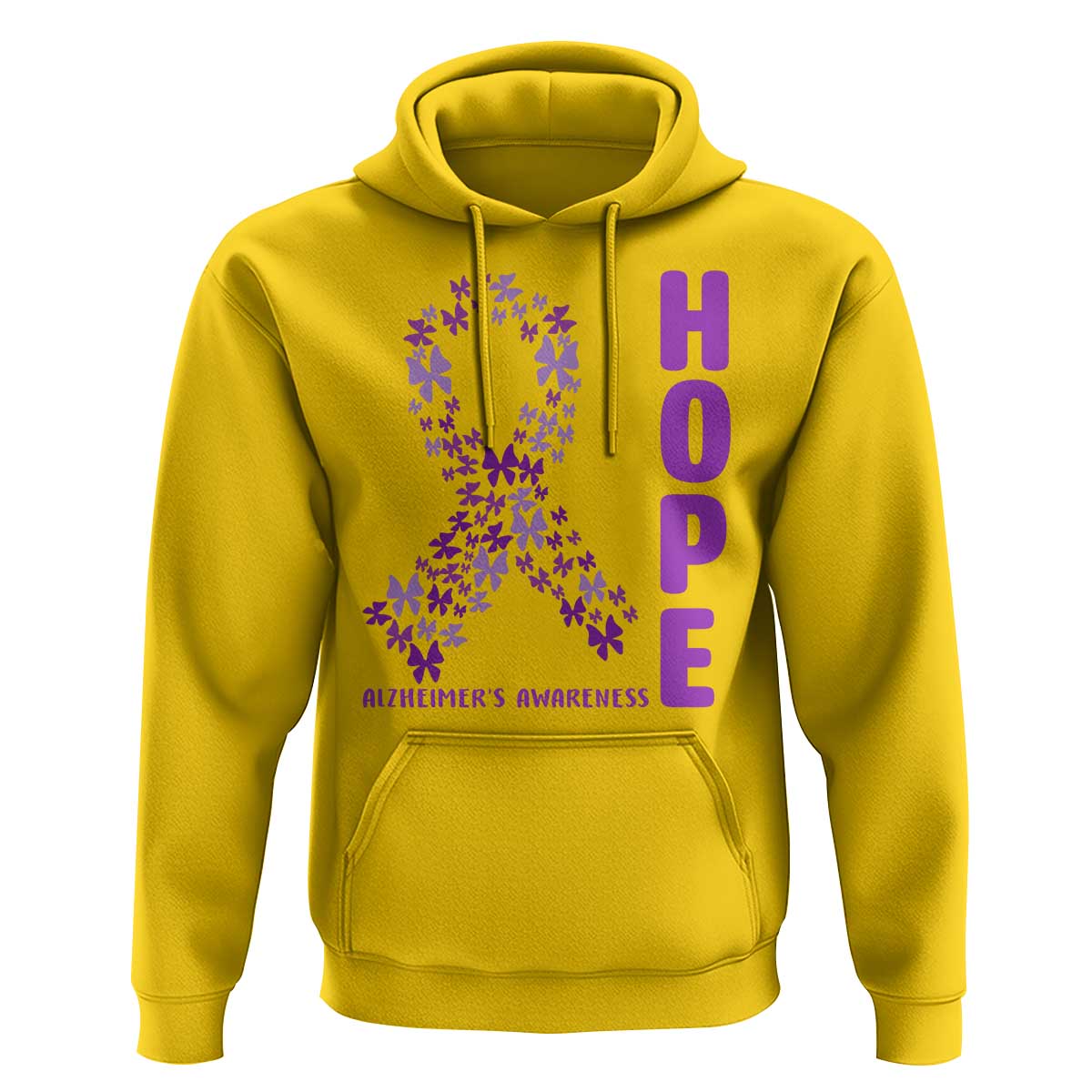 Hope Alzheimer's Awareness Purple Butterfly Ribbon Support Hoodie