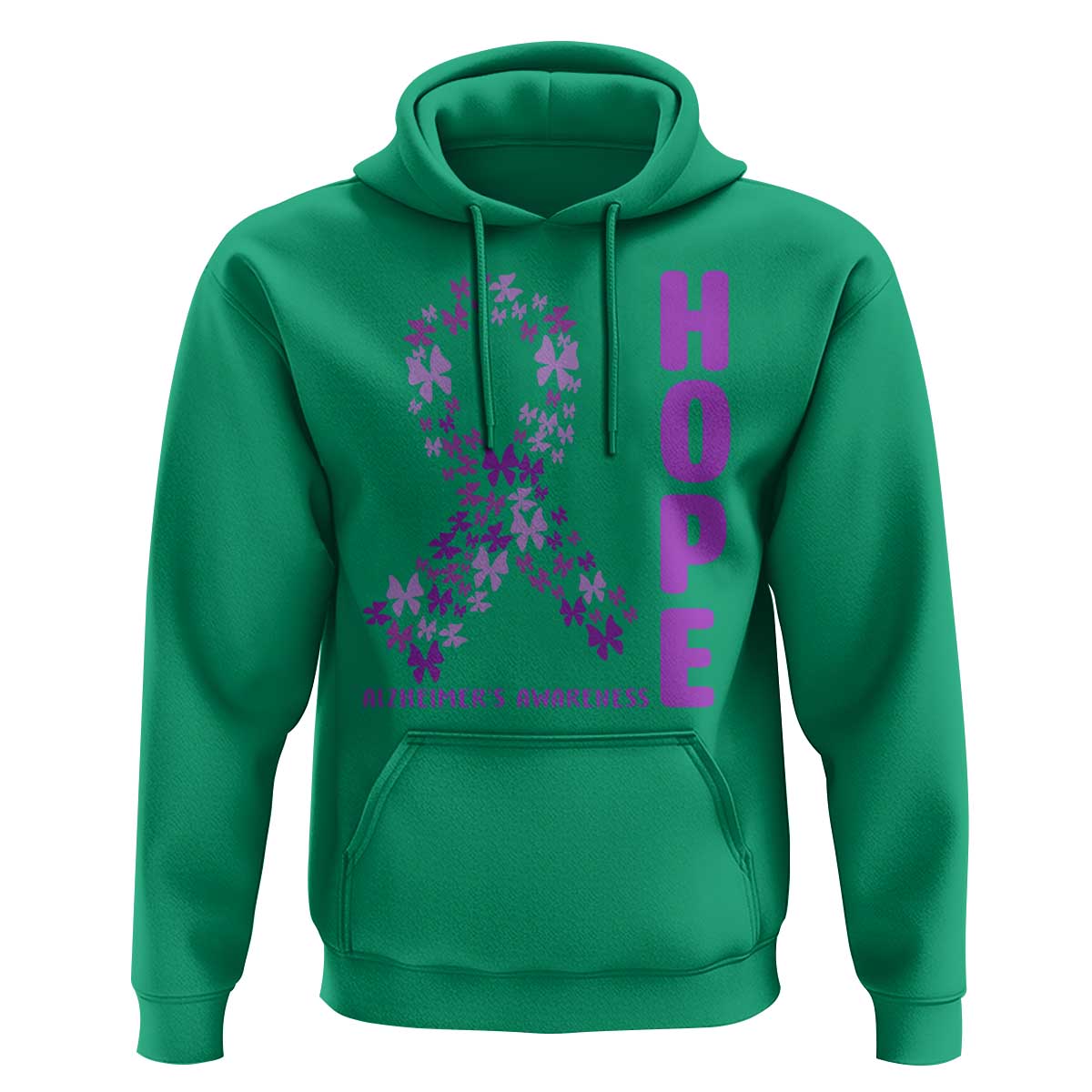 Hope Alzheimer's Awareness Purple Butterfly Ribbon Support Hoodie