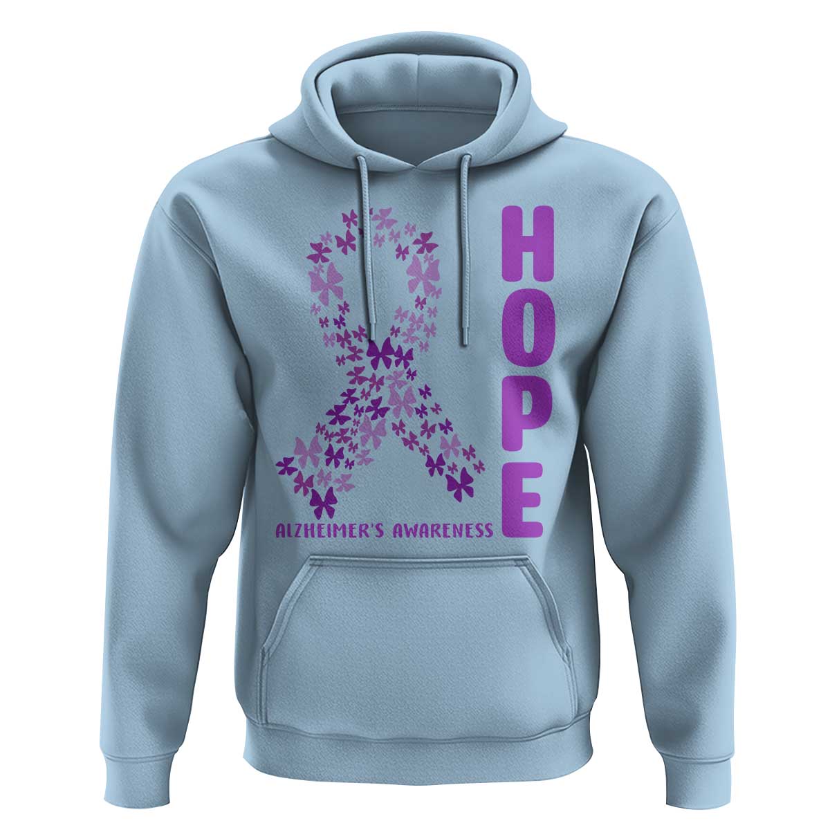Hope Alzheimer's Awareness Purple Butterfly Ribbon Support Hoodie