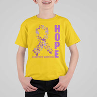 Hope Alzheimer's Awareness Purple Butterfly Ribbon Support T Shirt For Kid