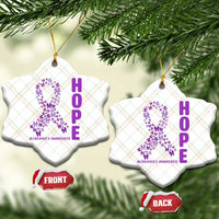 Hope Alzheimer's Awareness Purple Butterfly Ribbon Support Ceramic Ornament