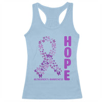 Hope Alzheimer's Awareness Purple Butterfly Ribbon Support Racerback Tank Top