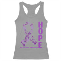 Hope Alzheimer's Awareness Purple Butterfly Ribbon Support Racerback Tank Top