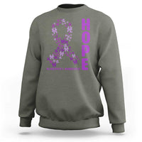Hope Alzheimer's Awareness Purple Butterfly Ribbon Support Sweatshirt