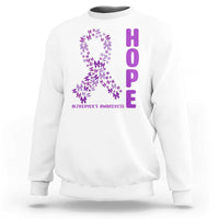 Hope Alzheimer's Awareness Purple Butterfly Ribbon Support Sweatshirt