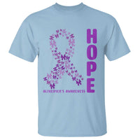 Hope Alzheimer's Awareness Purple Butterfly Ribbon Support T Shirt