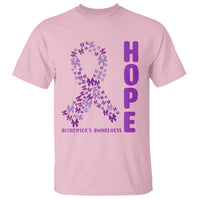 Hope Alzheimer's Awareness Purple Butterfly Ribbon Support T Shirt