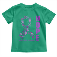 Hope Alzheimer's Awareness Purple Butterfly Ribbon Support Toddler T Shirt