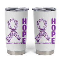 Hope Alzheimer's Awareness Purple Butterfly Ribbon Support Tumbler Cup