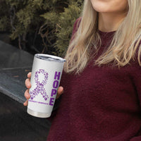 Hope Alzheimer's Awareness Purple Butterfly Ribbon Support Tumbler Cup