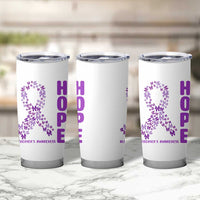 Hope Alzheimer's Awareness Purple Butterfly Ribbon Support Tumbler Cup