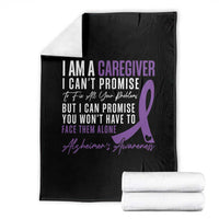 Alzheimer's Caregiver Support Throw Blanket Purple Ribbon Hope Graphic