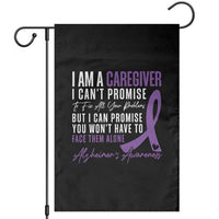 Alzheimer's Caregiver Support Garden Flag Purple Ribbon Hope Graphic