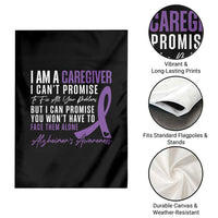 Alzheimer's Caregiver Support Garden Flag Purple Ribbon Hope Graphic