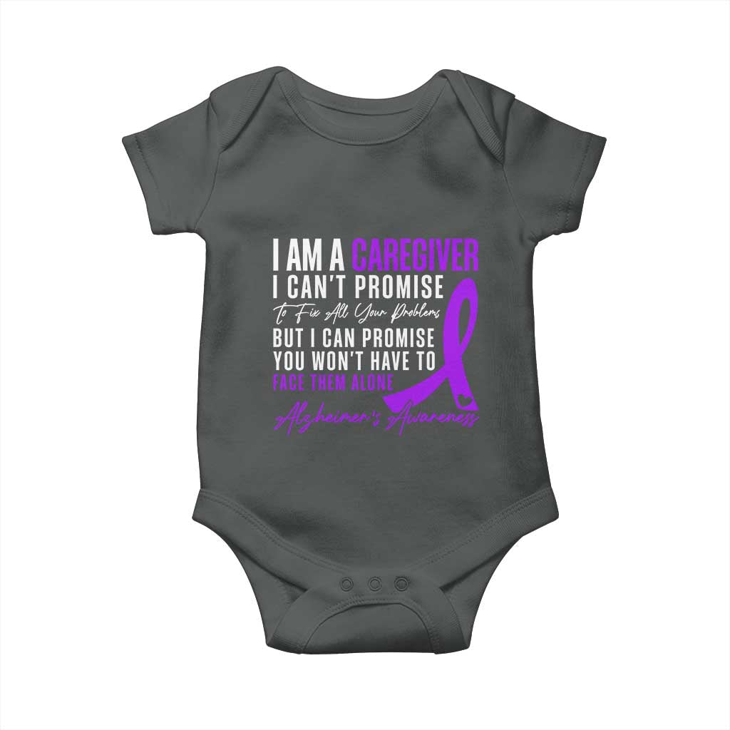 Alzheimer's Caregiver Support Baby Onesie Purple Ribbon Hope Graphic