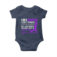 Alzheimer's Caregiver Support Baby Onesie Purple Ribbon Hope Graphic
