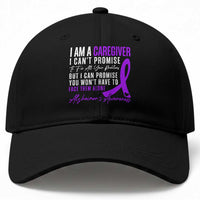 Alzheimer's Caregiver Support Baseball Cap Purple Ribbon Hope Graphic