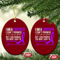 Alzheimer's Caregiver Support Ceramic Ornament Purple Ribbon Hope Graphic