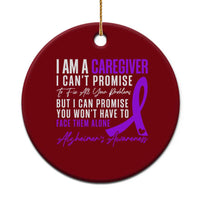 Alzheimer's Caregiver Support Ceramic Ornament Purple Ribbon Hope Graphic