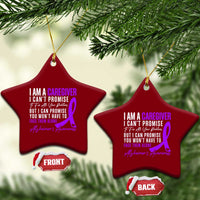 Alzheimer's Caregiver Support Ceramic Ornament Purple Ribbon Hope Graphic