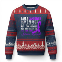 Alzheimer's Caregiver Support Ugly Christmas Sweater Purple Ribbon Hope Graphic