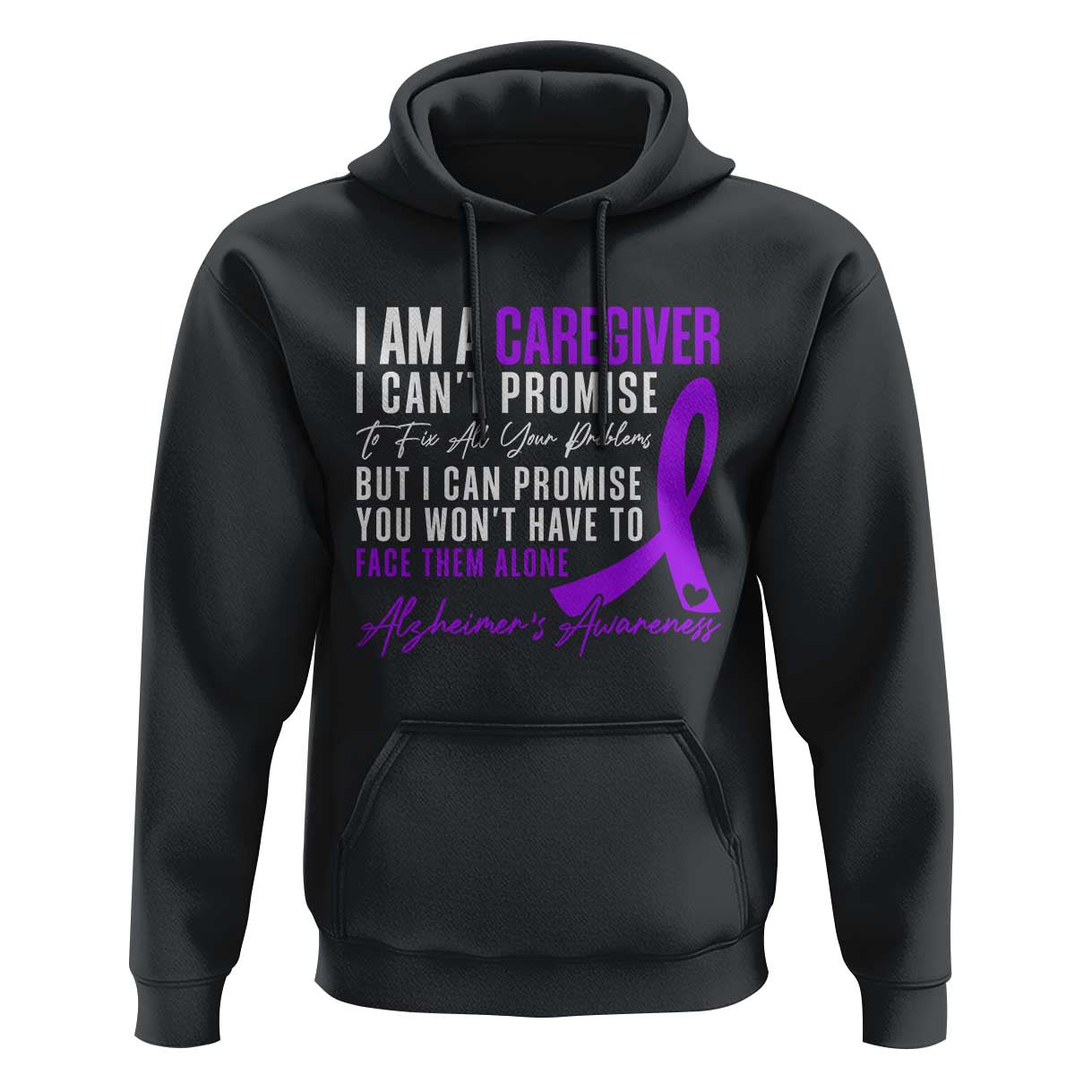 Alzheimer's Caregiver Support Hoodie Purple Ribbon Hope Graphic
