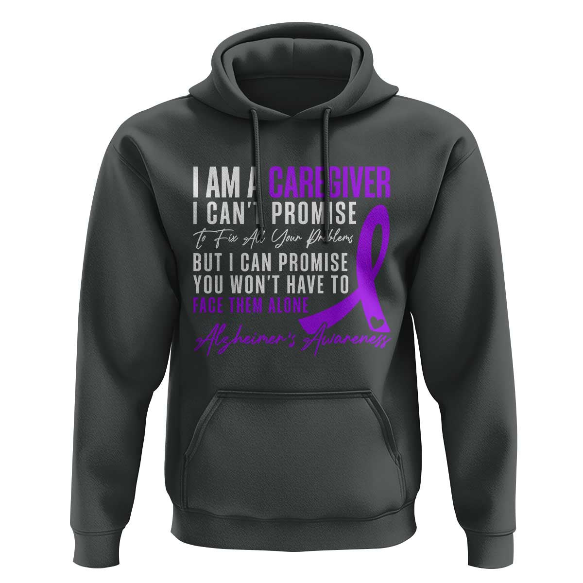 Alzheimer's Caregiver Support Hoodie Purple Ribbon Hope Graphic