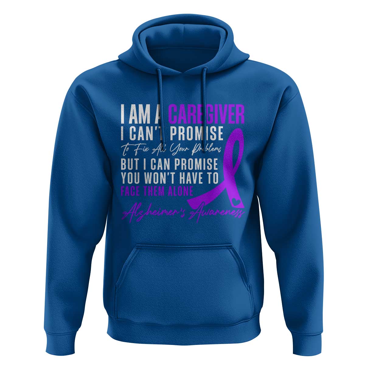 Alzheimer's Caregiver Support Hoodie Purple Ribbon Hope Graphic