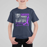 Alzheimer's Caregiver Support T Shirt For Kid Purple Ribbon Hope Graphic