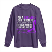 Alzheimer's Caregiver Support Long Sleeve Shirt Purple Ribbon Hope Graphic