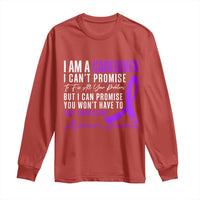 Alzheimer's Caregiver Support Long Sleeve Shirt Purple Ribbon Hope Graphic