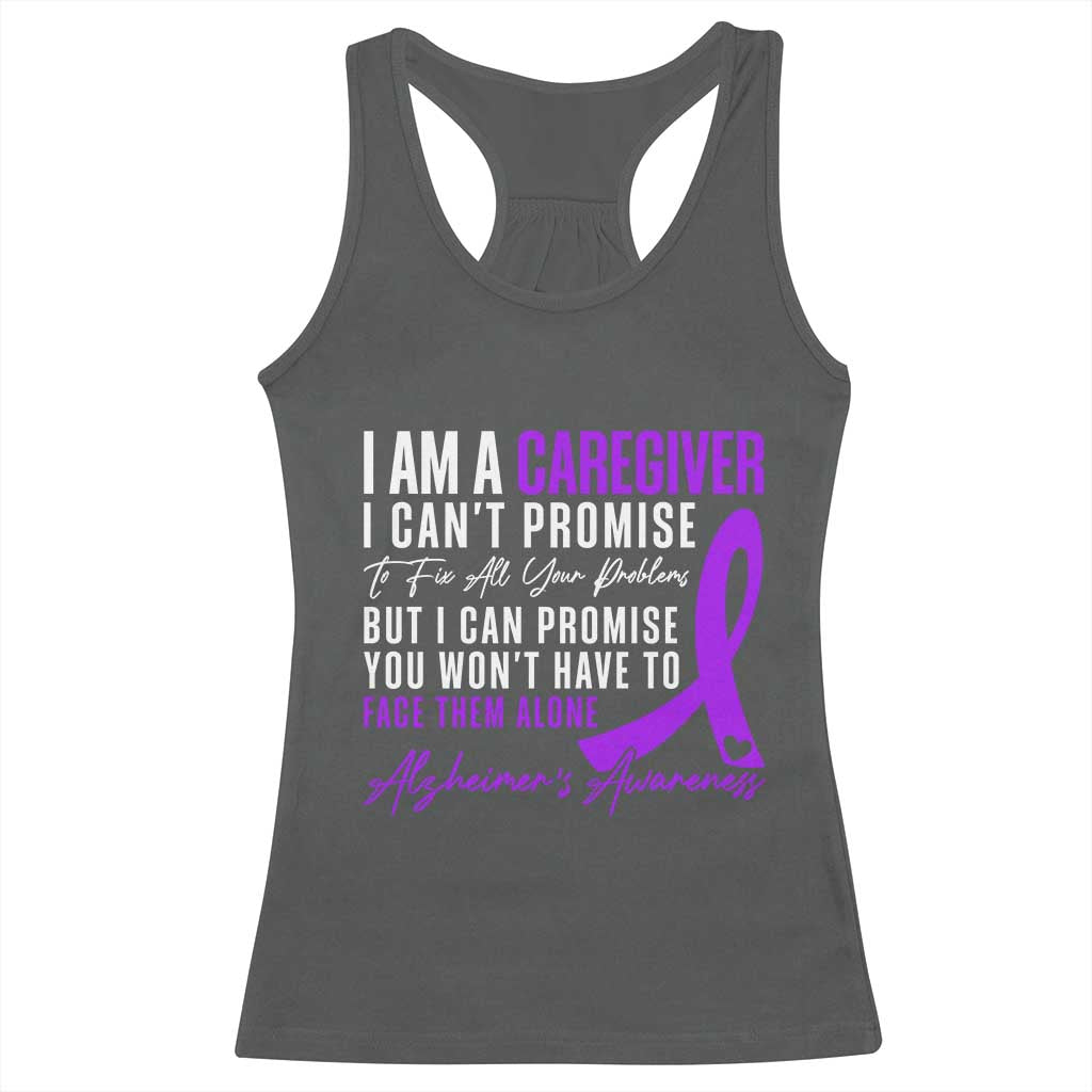 Alzheimer's Caregiver Support Racerback Tank Top Purple Ribbon Hope Graphic