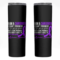 Alzheimer's Caregiver Support Skinny Tumbler Purple Ribbon Hope Graphic