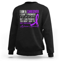 Alzheimer's Caregiver Support Sweatshirt Purple Ribbon Hope Graphic