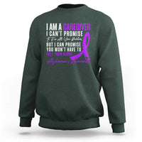 Alzheimer's Caregiver Support Sweatshirt Purple Ribbon Hope Graphic